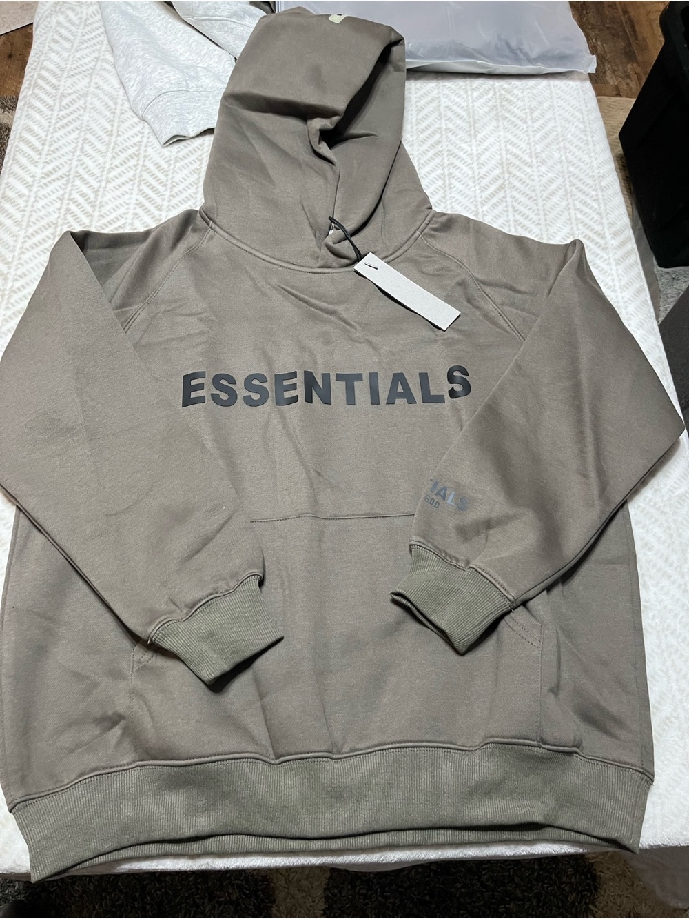 ESSENTIALS Men's Crewneck Hoodie - Taupe Green Small